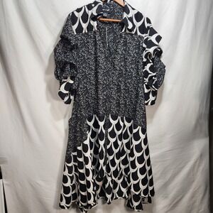 Step In Style Womens Print Ruffle Sleeve Dress One Size Black White